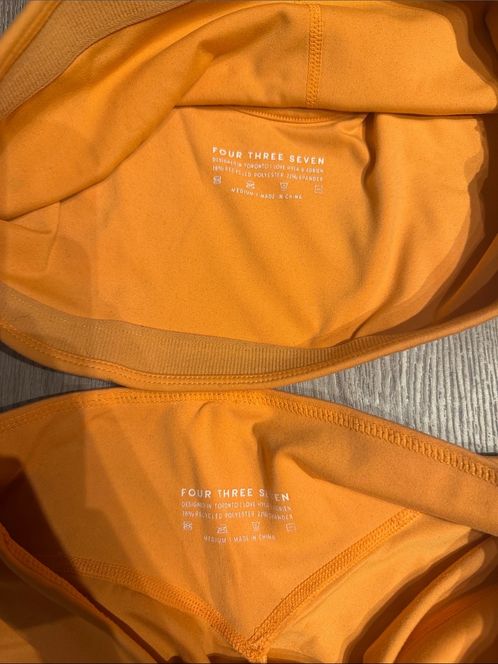 437 Four Three Seven Matching Workout Set Creamsicle Orange M - Picture 2 of 3